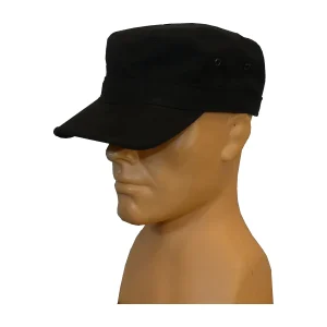Czapka patrolowa czarna z daszkiem