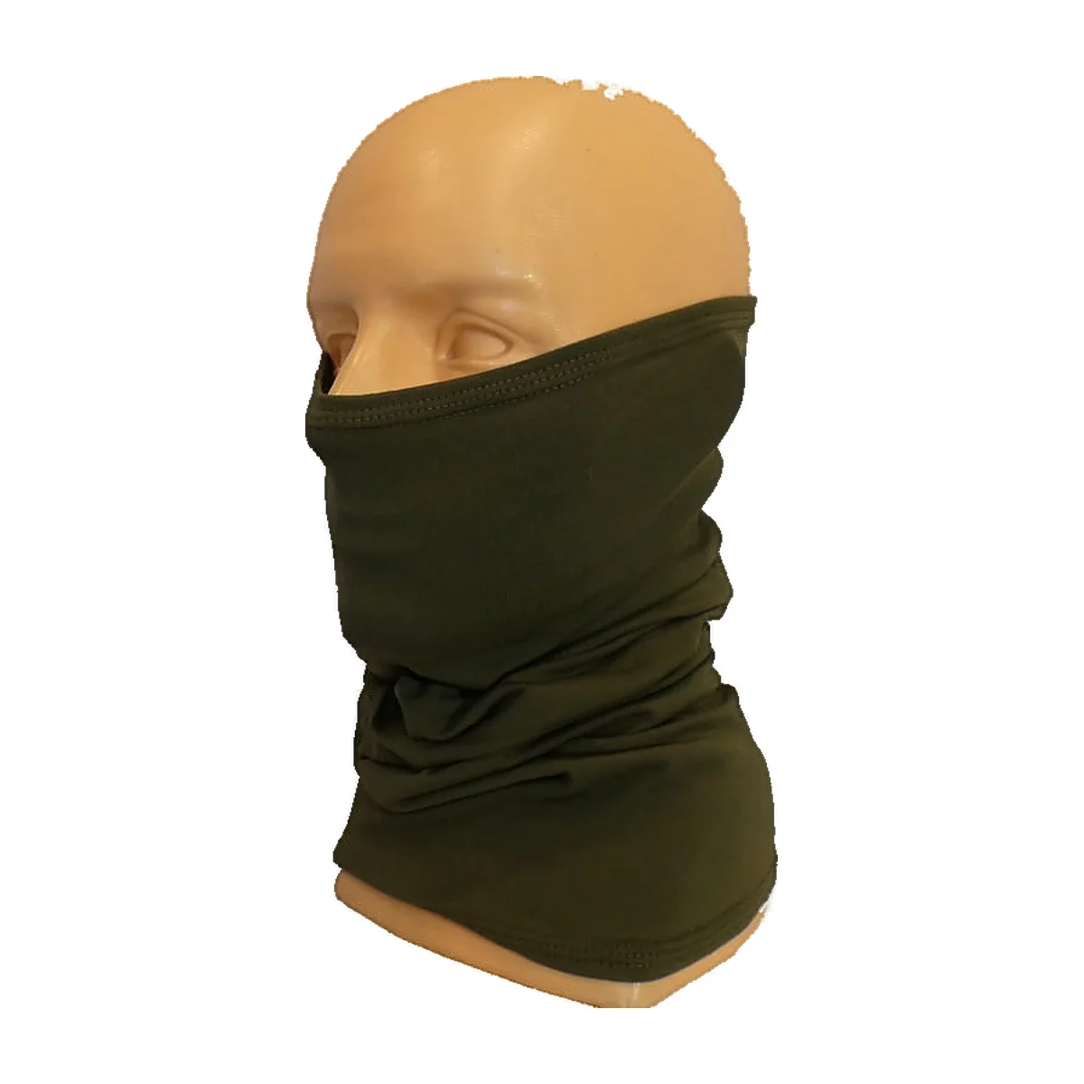 Komin khaki, długi 50 cm, bawełna z elastanem