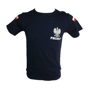 Koszulka dziecięca Policja z flagami Polski