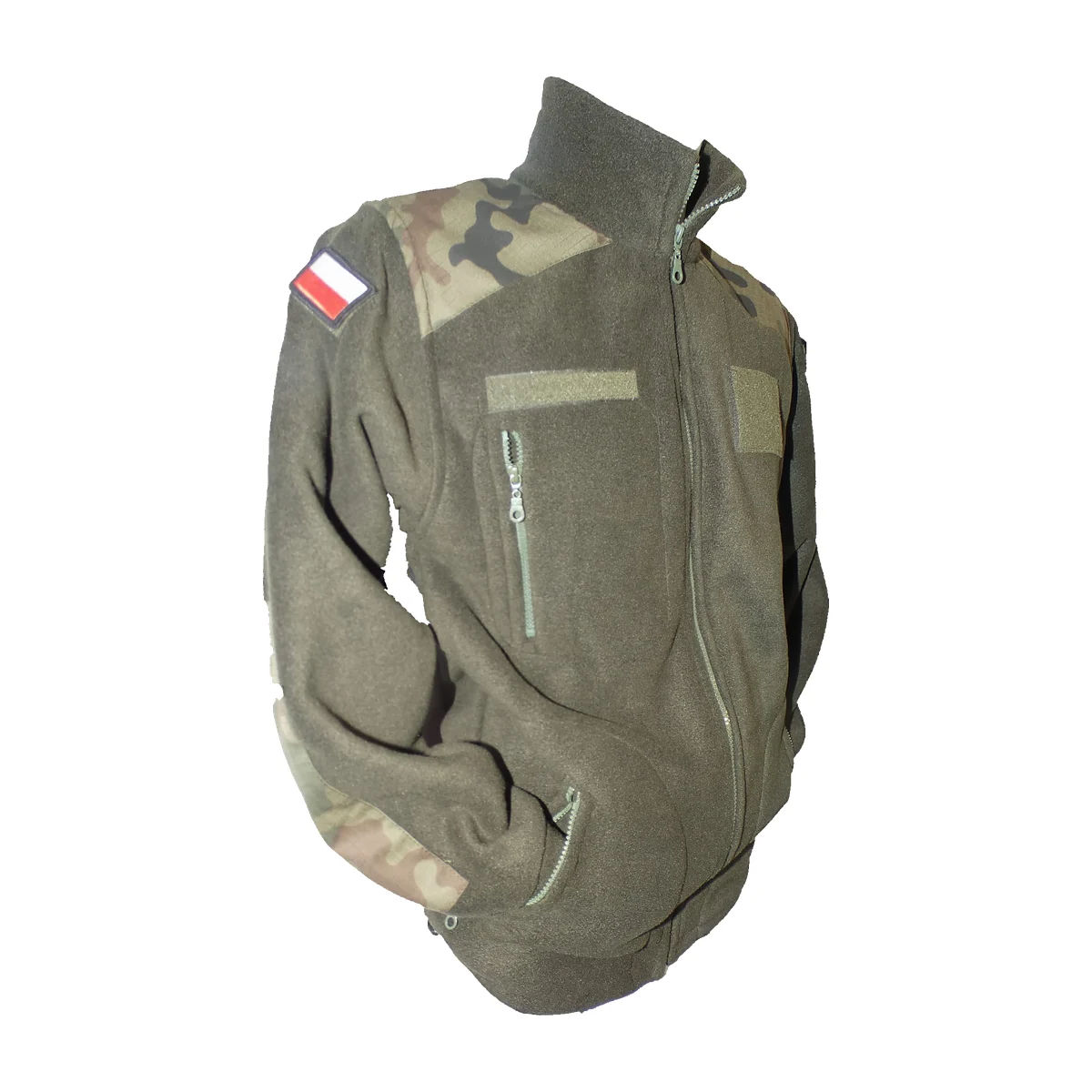 Bluza polarowa zielona dla dorosłych, obszycia wz.93