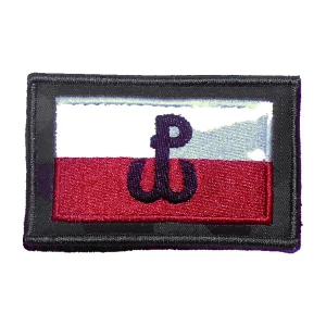 Naszywka flaga Polska Walcząca z rzepem, duża