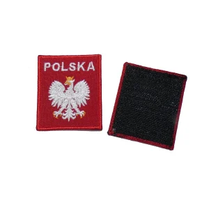 Naszywka Godło Polski orzeł z rzepem – czerwony podkład