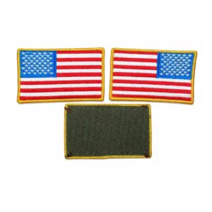Flagi USA na rzep 80 x 50 mm, kolorowe – para (standard i reverse)