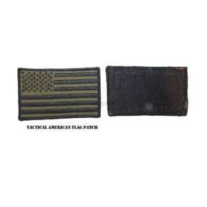 Flaga USA na rzep 80 x 50 mm, czarna na zieleni