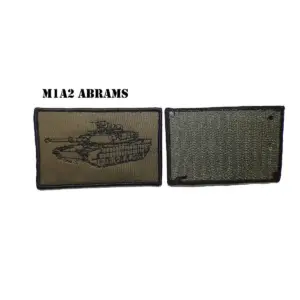Naszywka z czołgiem M1A2 Abrams na rzep, 80 x 50 mm