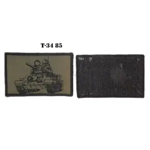 Naszywka z czołgiem T-34-85 na rzep, 80 x 50 mm